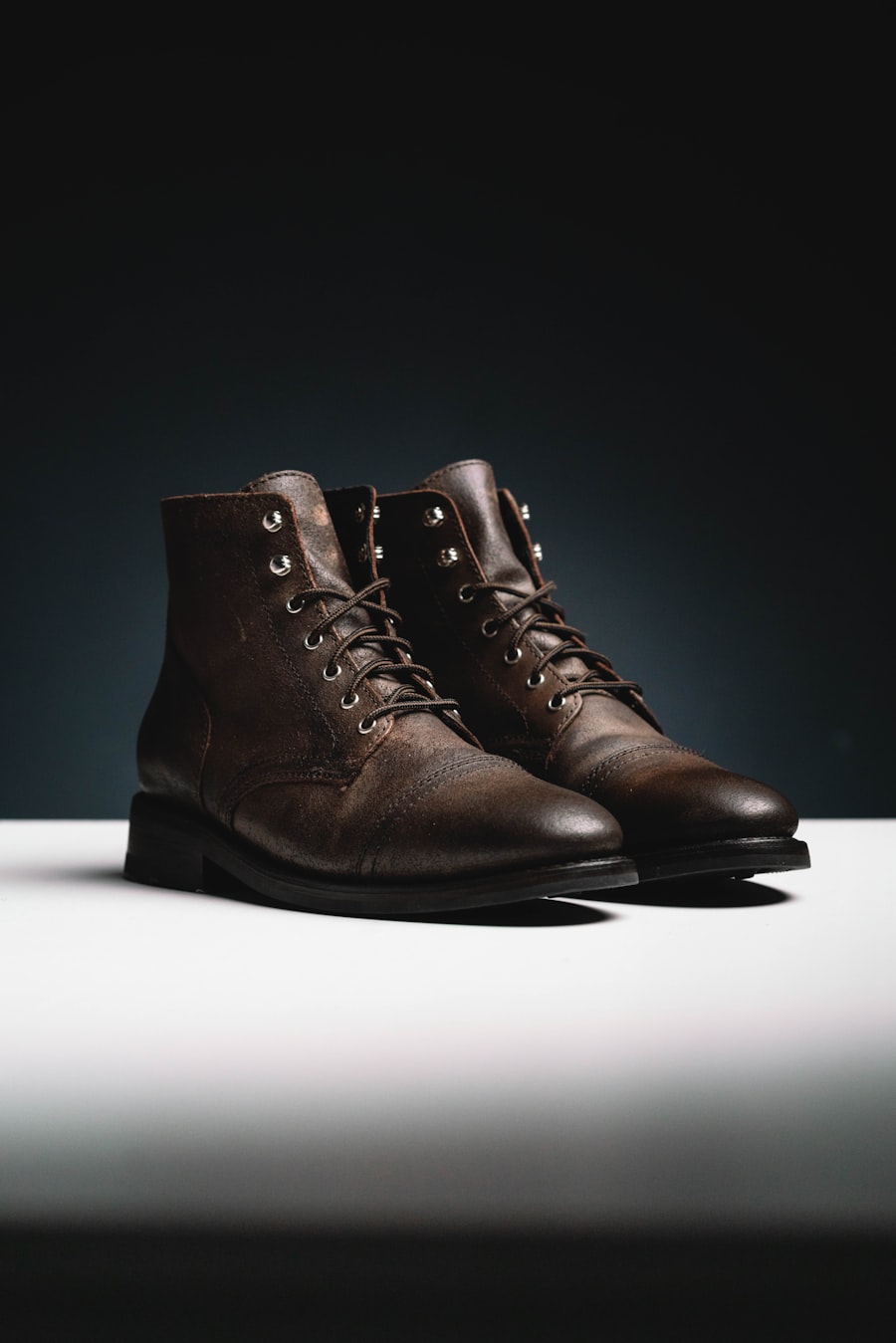Leather Lace-Up Boots