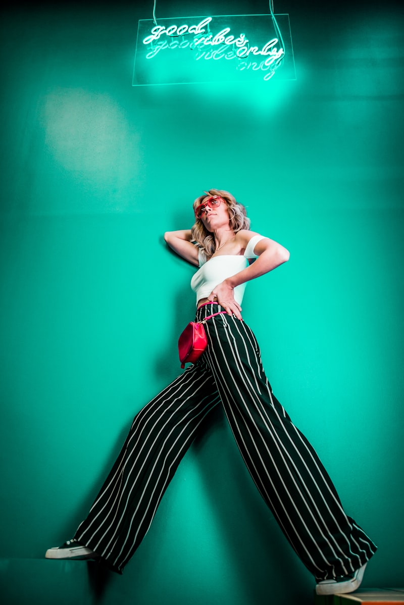 Wide-Leg Striped Trousers
